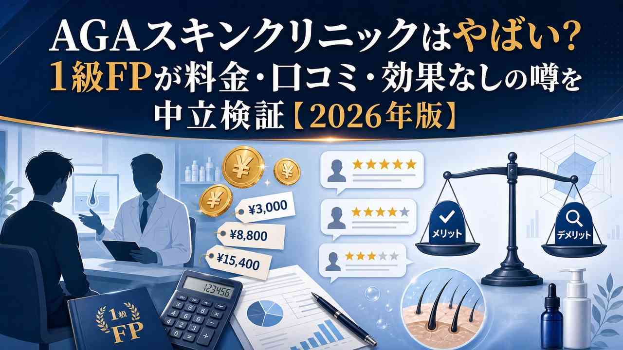 AGAスキンクリニックはやばい？1級FPが料金・口コミ・効果なしの噂を中立検証【2026年版】のアイキャッチ画像
