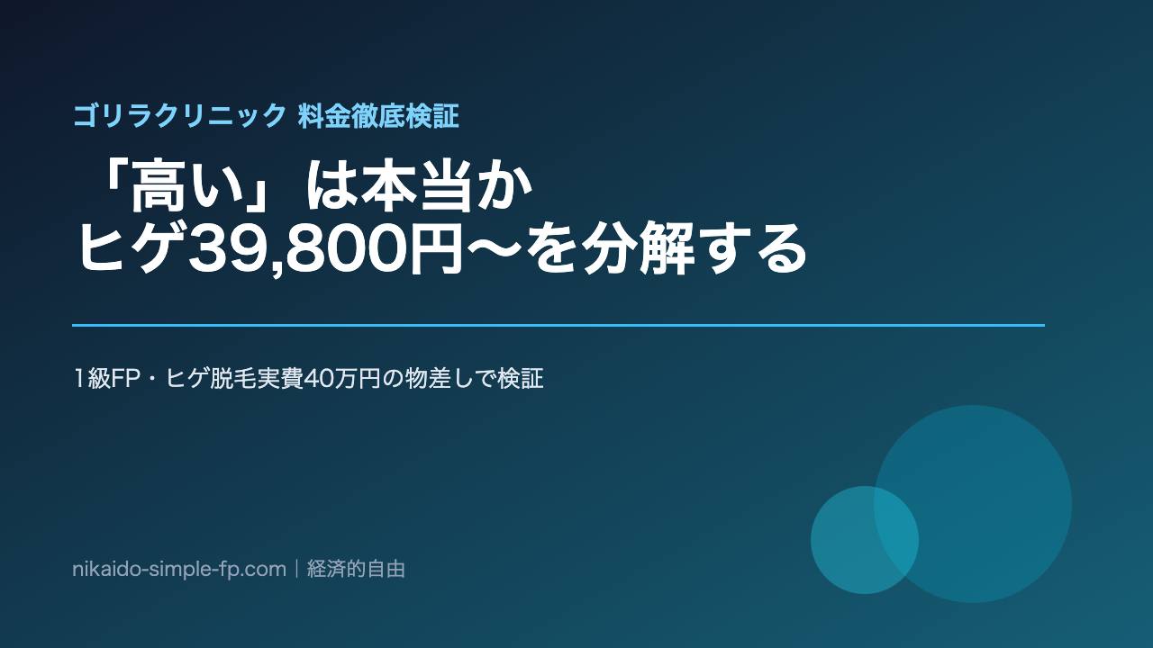 ゴリラクリニックの料金が高いと言われる理由を1級FPが検証するアイキャッチ画像