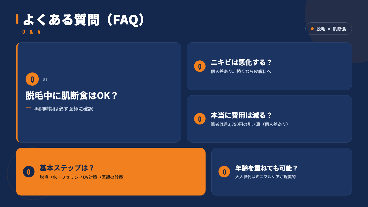 脱毛と肌断食のスキンケア節約でよくある質問5つを1級FPが図解で回答(金額は筆者の実例)