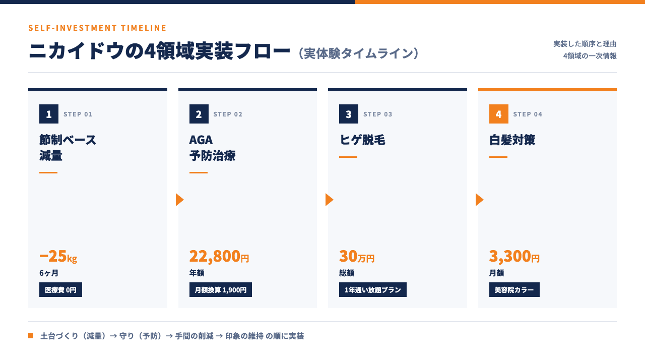 ニカイドウの4領域実装フローインフォグラフィック
